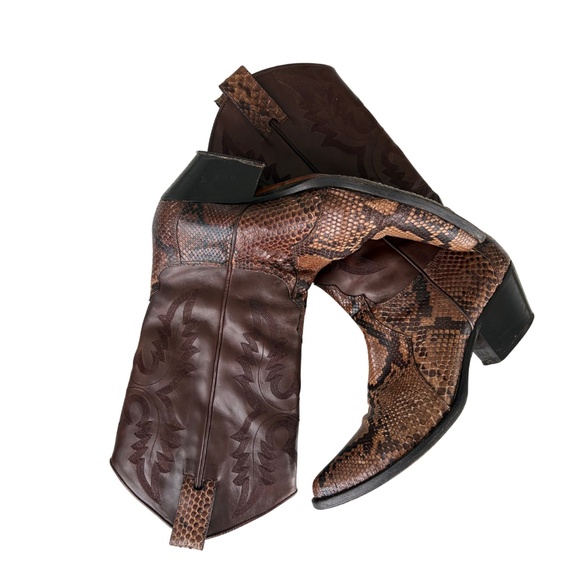 Sartore Paris Snakeskin & Leather Cowboy Boots – Made in Italy – EU 39 (US 8.5) - Picture 3 of 8